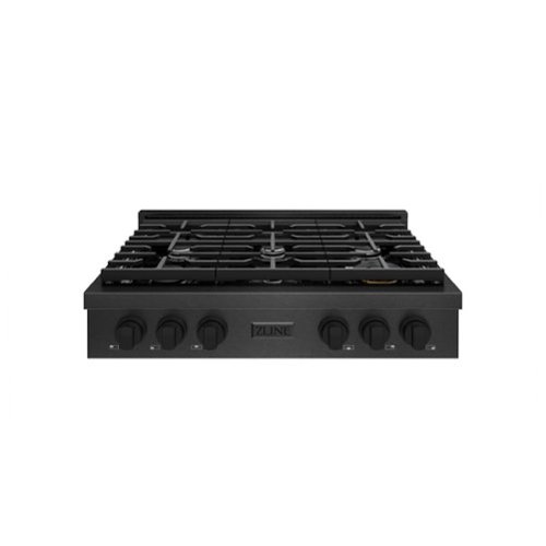 ZLINE - 36 in. 6 Burner Paramount Gas Rangetop with 4 Burners and Porcelain Cooktop in Black Satin Steel (SRTBS-36) - Black Satin Stainless Steel