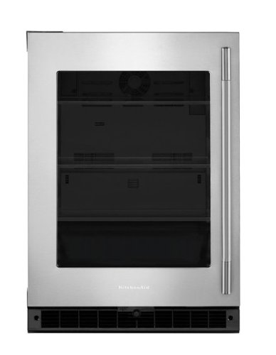 KitchenAid - 5.2 Cu. Ft. Undercounter Refrigerator with Glass Door - Black Cabinet/Stainless Steel Doors