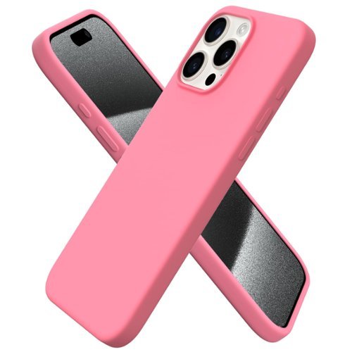 Ornarto - Compatible with iPhone 15 Pro Max Case 6.7", Slim Liquid Silicone Full Covered Protective Cover - Blush Pink-Front_Standard 