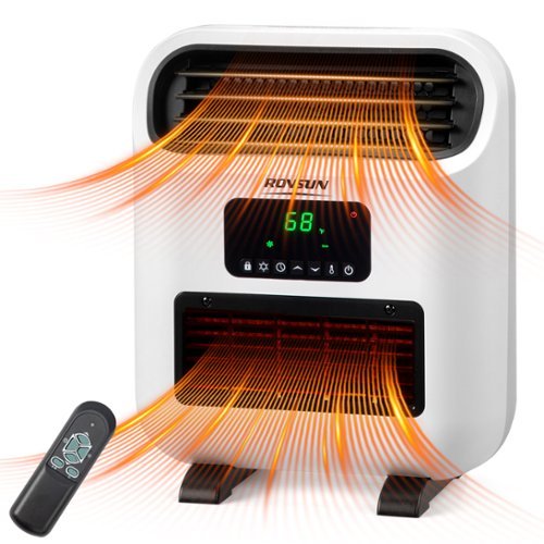Winado - 1500W Wall and Floor Mount Electric Space Heater with 3 Heat Settings, Timer, Remote Control, Tip-Over Switch - White-Front_Standard 
