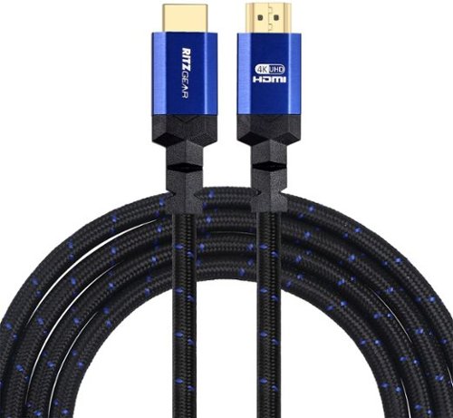 Ritz Gear - 4K HDMI Cable 2 ft [3-Pack] Braided Nylon Cord & 24K Gold Plated Connectors High Speed HDMI 2.0 with Ethernet - Blue-Front_Standard 