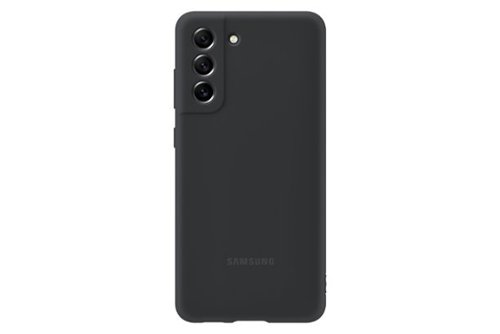 Samsung - Silicone Cover for Galaxy S21 FE 5G - Black-Front_Standard 