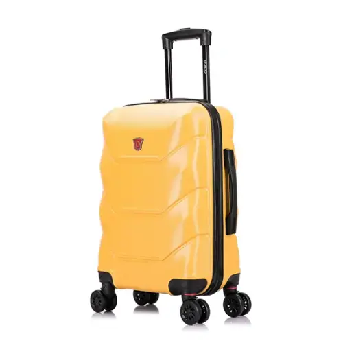 Front. DUKAP - Zonix Lightweight Hardside Spinner Luggage 20" carry-on - MUSTARD.