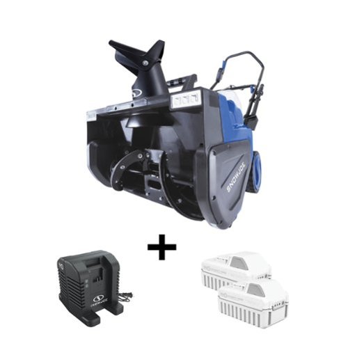Snow Joe - 48V 1200W 22" Cordless Snow Blower w/ 2 x 8.0Ah Batteries and Dual Port Charger - Blue-Front_Standard 