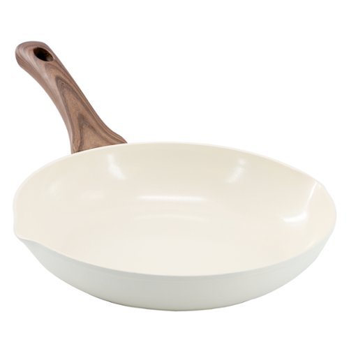 Oster - Amberg Choice 9.5 Inch Ceramic Nonstick Forged Aluminum Frying Pan - Off-White-Front_Standard 