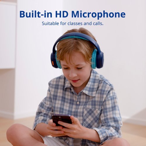 Tronsmart KH02 Wireless Headphones with 74/85/93dB Safe Volume, Built-in Microphone, Bluetooth 5.3, 45H Playtime for School Travel - Navy Blue BUY IN UK