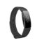 StrapsCo - Rubber Pin-and-Tuck Strap Silicone Watch Band For Fitbit Inspire & Inspire HR (Short-Medium) - Black-Front_Standard