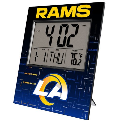 Keyscaper - Los Angeles Rams Quadtile Digital Desk Clock - Multicolor-Front_Standard 