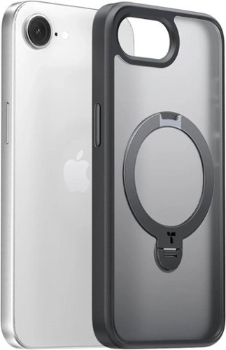 TORRAS - Ostand Q3 Spin 360 Spin Case for Apple iPhone 17e & 16e - Matte Protective Slim Cover with Rotating Magnetic Stand - Black