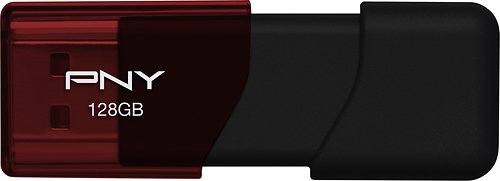  PNY - Turbo Plus 128GB USB 3.0 Flash Drive - Black/Red