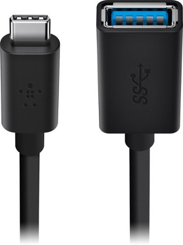 Belkin - USB-C to USB 3.0 Adapter with Charging and Data Transfer, Compatible with Apple and Chromebook Devices - Black