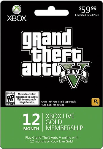  Microsoft - Xbox Live 12 Month Gold Membership - Grand Theft Auto V