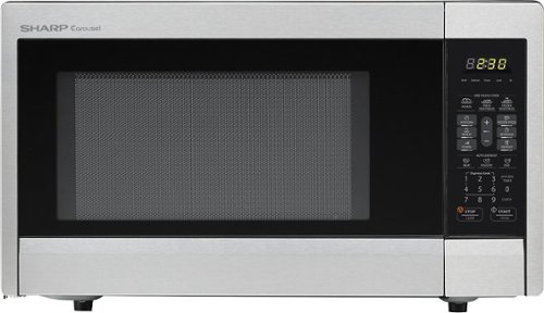  Sharp - 1.1 Cu. Ft. Mid-Size Microwave - Stainless steel