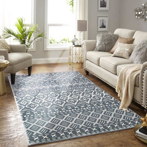 Vicyak - 5' x 7' Boho Moroccan Area Rug Non Slip - Gray-Front_Standard 