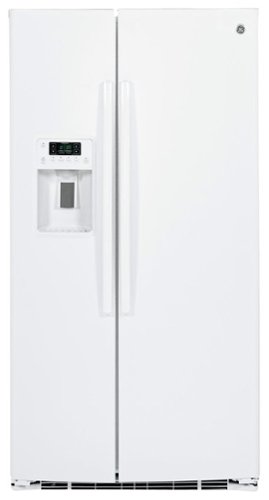 GE - 25.4 Cu. Ft. Side-by-Side Refrigerator with Thru-the-Door Ice and Water