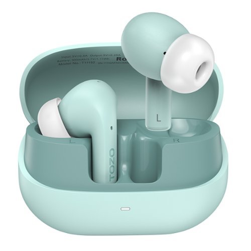 TOZO - E2 Powerful Bass Earbuds Wireless, AI ENC Mic, 30H, Clear Call, APP Customize 32EQ, Bluetooth 5.3 Earphones, Low-latency - Green-Front_Standard 
