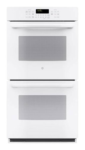  GE - 27&quot; Built-In Double Electric Convection Wall Oven - White on white