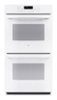 GE - 27" Built-In Double Electric Convection Wall Oven - White on white-Front_Standard