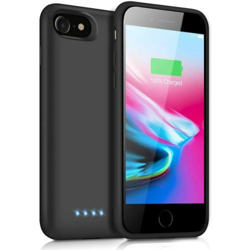 Entronix - Powerbank Case for iPhone 8/7/SE - 6000mAh Battery Charger Cover - Clear-Front_Standard 