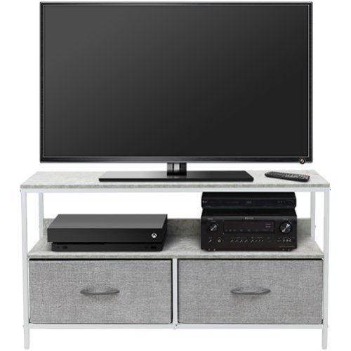 Sorbus - TV Stand with 2 Drawers – Fits Most Flat-Screen TVs – Modern Media Console with Gaming Console Storage - Gray-Front_Standard 