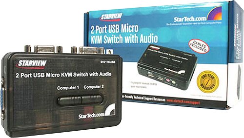  StarTech - 2-Port USB KVM Switch Kit - Black