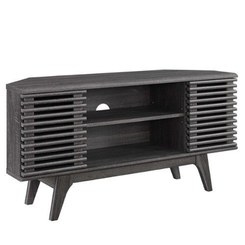 Render 46" Corner TV Stand by Modway - Charcoal-Front_Standard 
