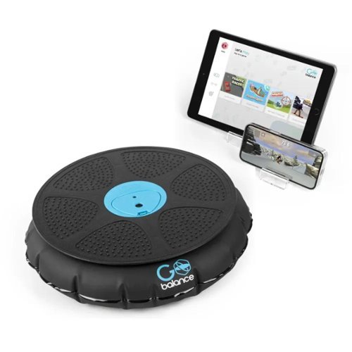 Particula - GoBalance Play – App-Enabled Balance Board with Bluetooth & 12 Games for Fun, Fitness & Coordination for All - Black with Blue-Front_Standard 