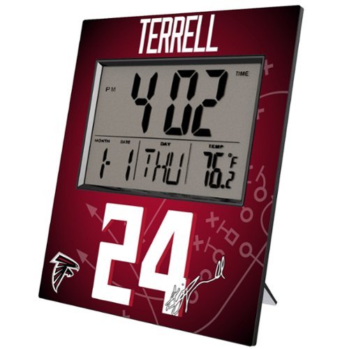Keyscaper - A.J. Terrell Atlanta Falcons Digital Desk & Wall Clock - Multicolor-Front_Standard 
