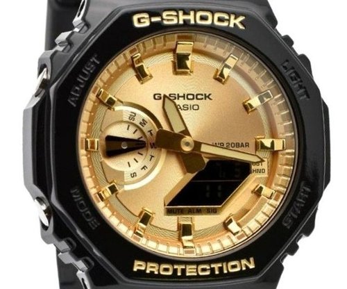 Casio G Shock Analog Digital Black And Gold Color Resin Strap