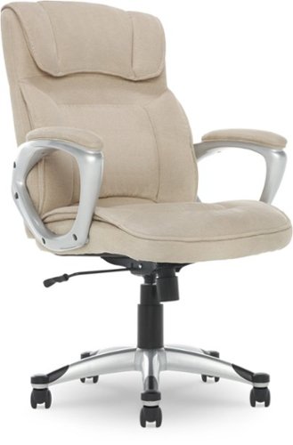 Serta - Executive Office Ergonomic Chair with Layered Body Pillows - Fawn Tan - Silver-Front_Standard 