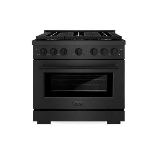 ZLINE - 36 in. 5.2 cu. ft. Freestanding Paramount Dual Fuel Range with 6 Burner DuoPro Cooktop in Black Satin Stainless Steel - Black Satin Stainless Steel