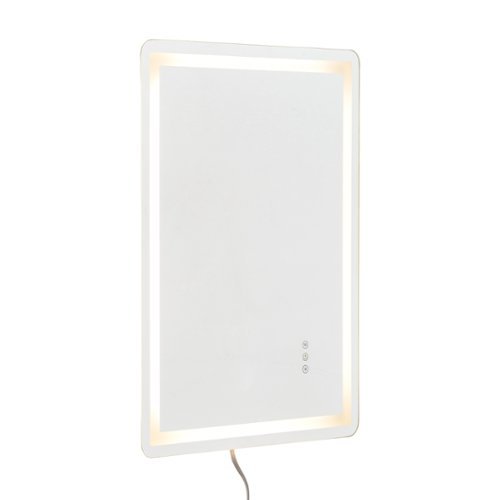 VEVOR - LED Bathroom Mirror, 24" x 32" LED Bathroom Vanity Mirror with Frontlit and Backlit, Anti-Fog Memory Mirror with Lights - White + matte-Front_Standard 