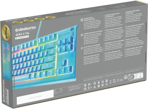 SteelSeries Apex 3 TKL Wired Membrane Whisper Quiet Switch Gaming Keyboard 8 zone RGB Backlighting - Aqua BUY IN EUROPE