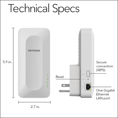 NETGEAR EAX15 AX1800 Wi-Fi 6 Mesh Wall Plug Range Extender and Signal Booster - White BUY IN EUROPE