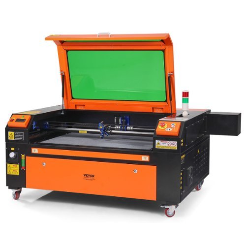 VEVOR - 100W CO2 Laser Engraver, 24 x 35 in, 19.7 IPS Laser Cutter Machine with 2-Way Pass Air Assist, Compatible with LightBurn - Orange-Front_Standard 