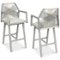 Best Choice Products - Set of 2 Indoor/Outdoor Aluminum, Woven Rope Swivel Barstools w/ Armrests - Gray/Meteor-Front_Standard