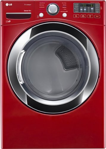  LG - SteamDryer 7.4 Cu. Ft. 10-Cycle Electric Dryer with Steam - Cherry Red