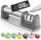 Zulay Kitchen - Premium Quality Knife Sharpener for Straight and Serrated Knives Stainless Steel Ceramic and Tungsten - Gray-Front_Standard