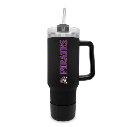 The Fanatic Group - ECU Pirates 40oz. Stainless Tumbler with Handle & Removable Straw - Black-Front_Standard 