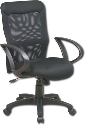  Office Star Furniture - High-Back Mesh Office Chair with Loop Arms - Black