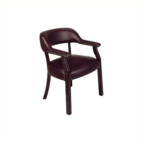 Office Star Products - Office Star Traditional Guest Chair with Wrap Around Back in Oxblood - Black