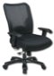 Office Star Products - Ergonomic Chair with Double Air Grid Back and Mesh Seat - Black-Front_Standard 