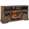 Mondawe - 60" Electric Fireplace Entertainment Center With Door Sensor - Brown-Front_Standard