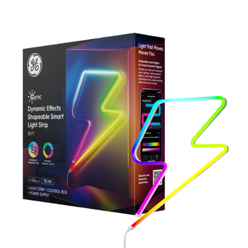 Cync - Dynamic Effects LED Neon Shape Rope Light, Color Changing, 10ft - Full Color