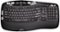 Logitech - K350 Ergonomic Full-size Membrane Wireless Keyboard - Black-Front_Standard