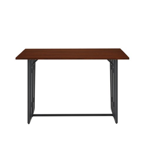 Walker Edison - Modern Metal and Wood Drop-Leaf Dining Table - Dark Walnut-Front_Standard 