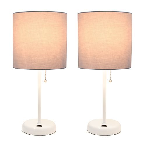 Photos - Other Furniture A&D Limelights - Stick Lamp with USB charging port and Fabric Shade 2 Pack Set 