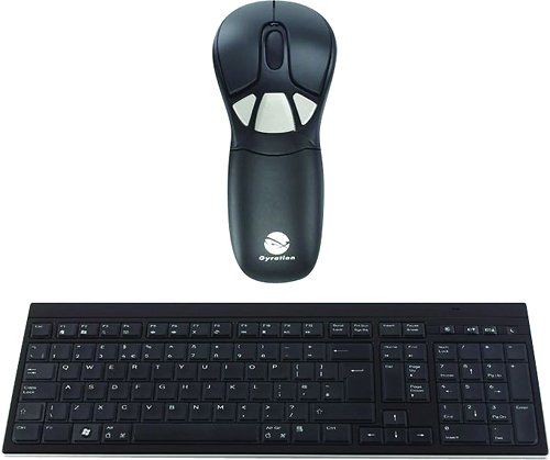 Gyration - Wireless USB Optical Air Mouse GO Plus and Keyboard - Black/Gray