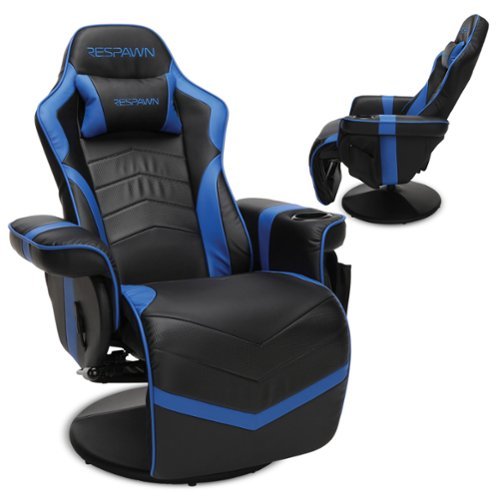 Respawn Products - RESPAWN 900 - Ergonomic Reclining Gaming Chair with Footrest, Heavy Duty, Racing Style Video Game Chairs - Blue-Front_Standard 