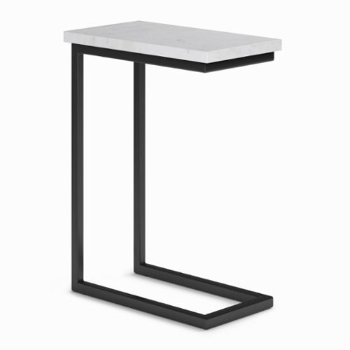 Simpli Home - Skyler C Side Table with Marble Top - White-Front_Standard 